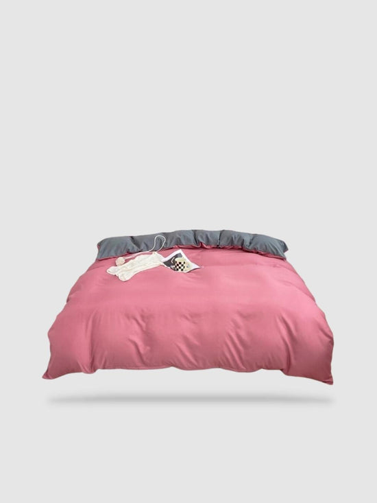 housse de couette tibétaine 180x230 - Rose/gris