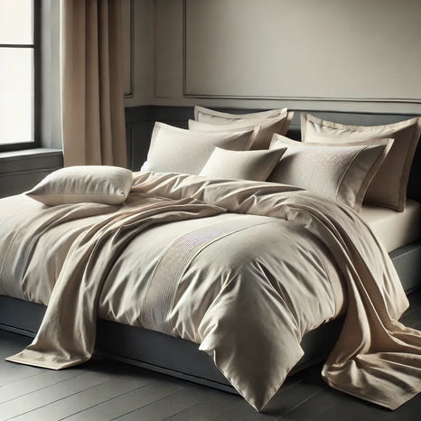 Une symphonie visuelle du minimalisme: Housses de couette aux lignes épurées et couleurs neutres