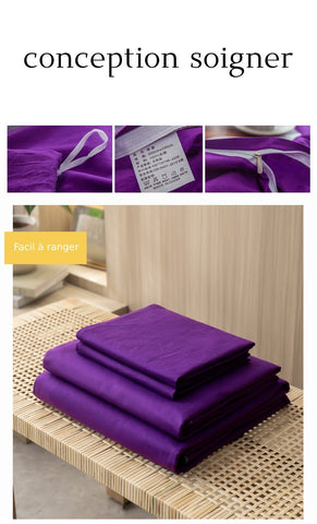housse de couette coton égyptien mauve