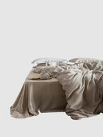 Parure de lit en soie 25 Momme 200x230 - Beige