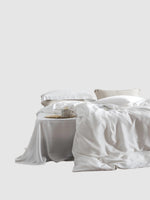Parure de lit en soie 25 Momme 200x230 - Blanc