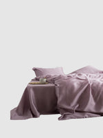 Parure de lit en soie 25 Momme 200x230 - Mauve