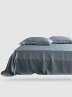 Drap plat en soie naturelle 245x270 - Grise