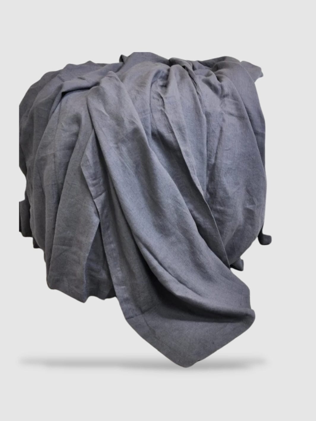 Drap plat en lin 120x220 - Gris foncé