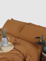 Drap plat en lin 120x220 - Gingembre