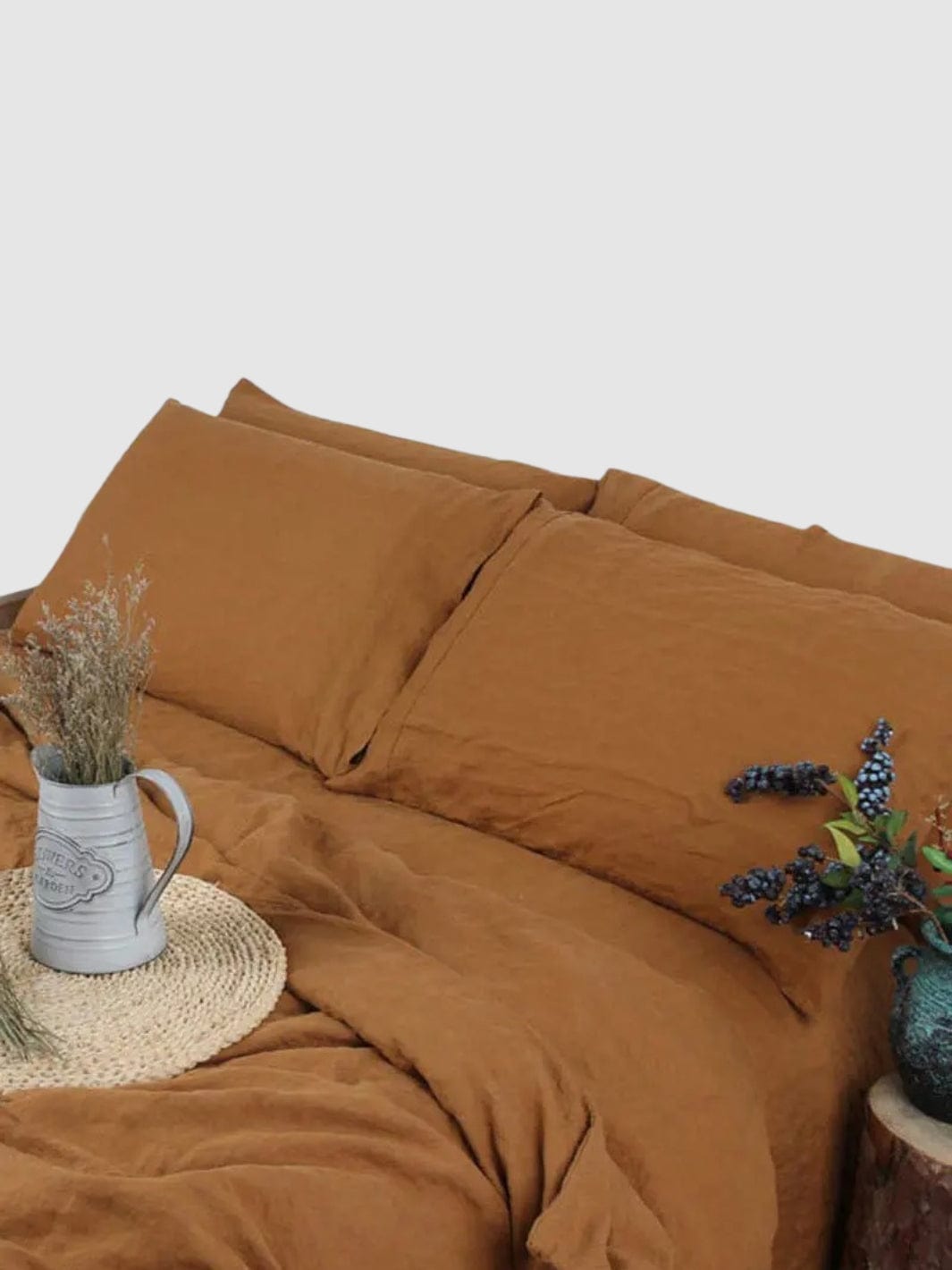 Drap plat en lin 180x200 - Gingembre