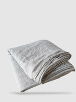 Drap plat en lin 200x230 - Gris clair