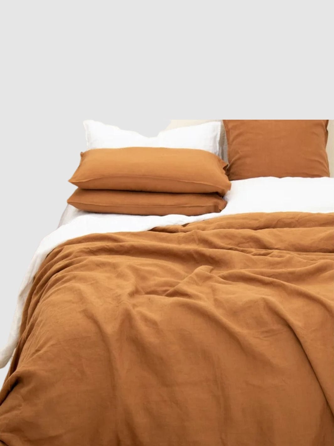 Drap plat en lin 230x270 - Terracotta