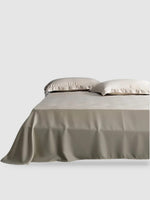 Drap plat en soie naturelle 245x250 - Beige