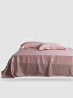 Drap plat en soie naturelle 245x250 - Rose