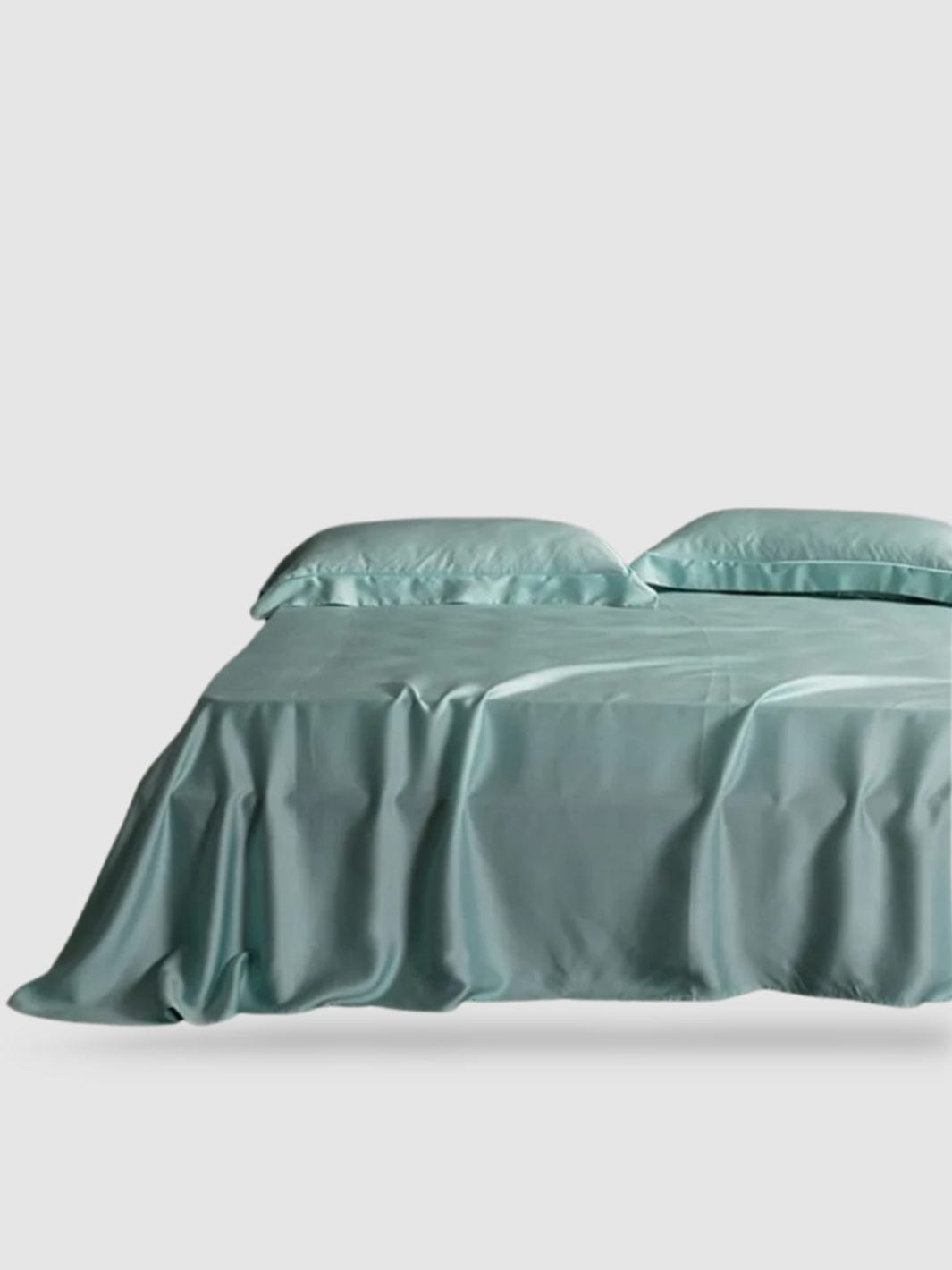 Drap plat en soie naturelle 245x250 - Turquoise