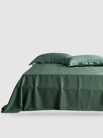 Drap plat en soie naturelle 245x250 - Vert
