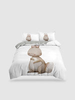 housse de couette 1 personne avec lapin - 135x200cm 2PCS