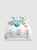 housse de couette 140x200 blanche neige et lapin - 135x200cm 2PCS