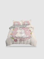 Housse de couette lapin 2 personnes 135x200cm 2PCS