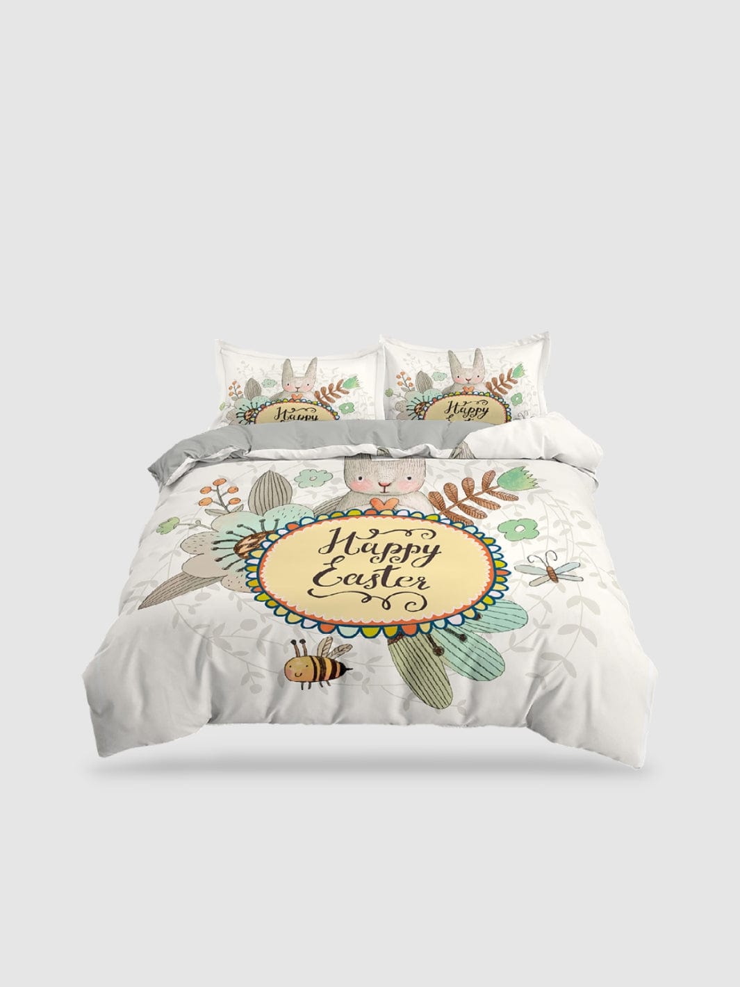 housse de couette lapin fleuri - 135x200cm 2PCS