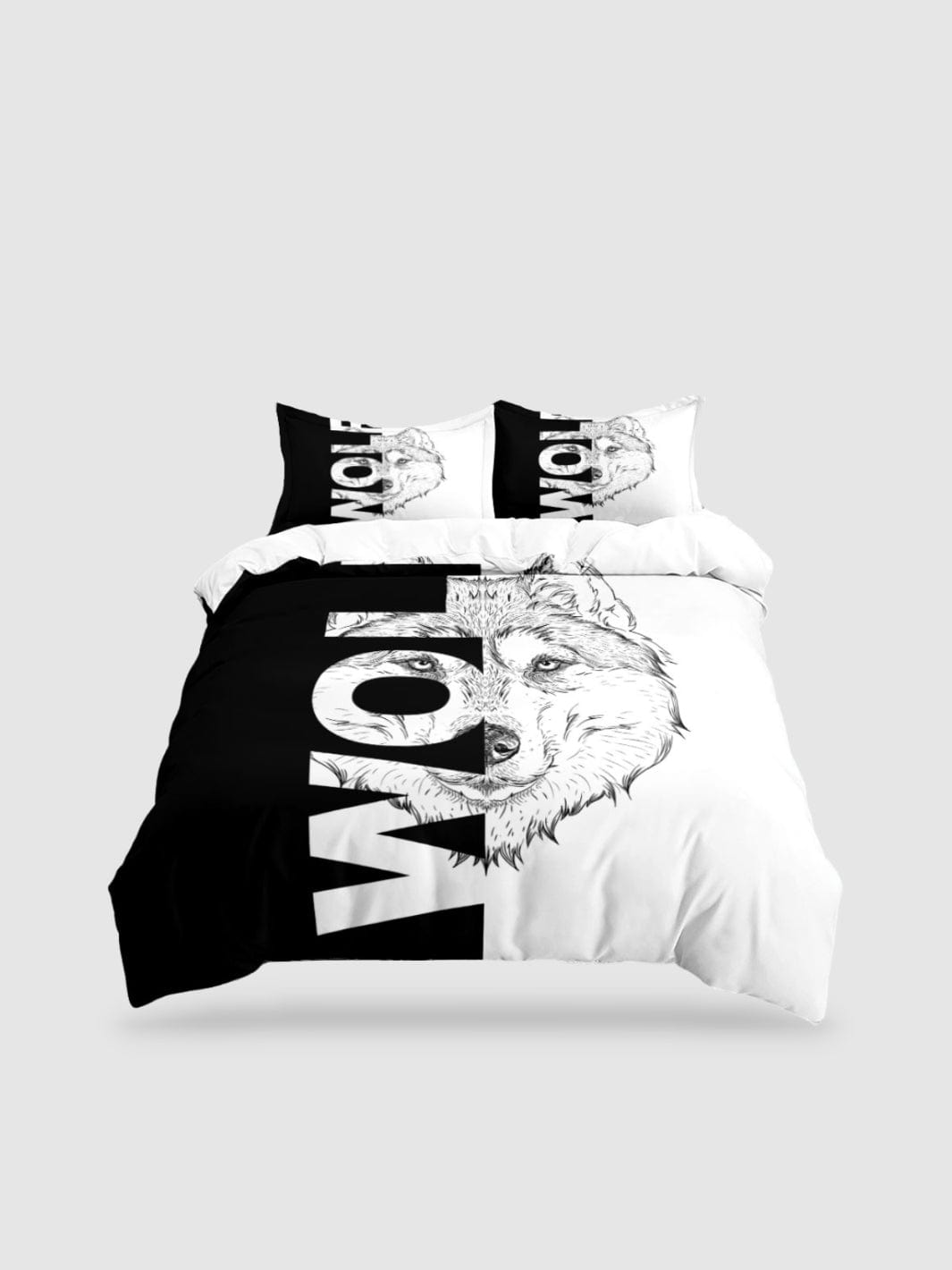 housse de couette loup 2 personnes - 135x200cm