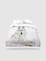 housse de couette loup blanc - 140x200cm