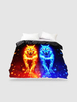 housse de couette loup coton - 140x200cm