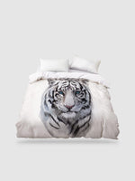Housse de couette tigre blanc 140x200cm