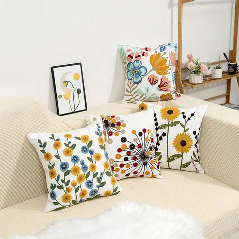 housse de coussin floral
