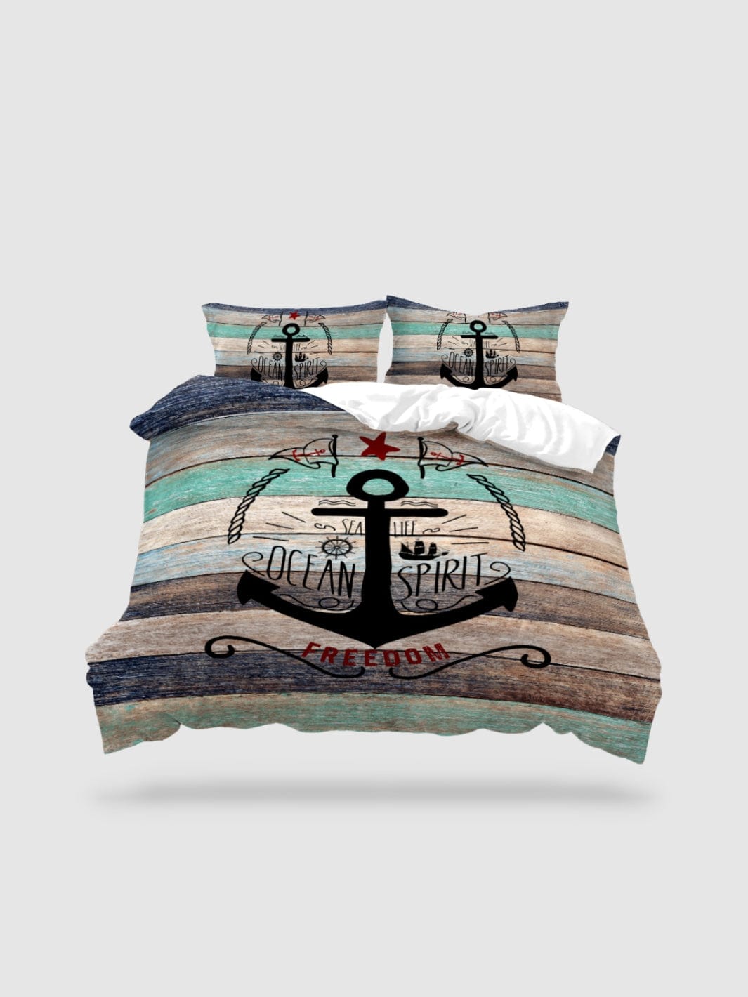parure de lit ancre marine - 135x200cm