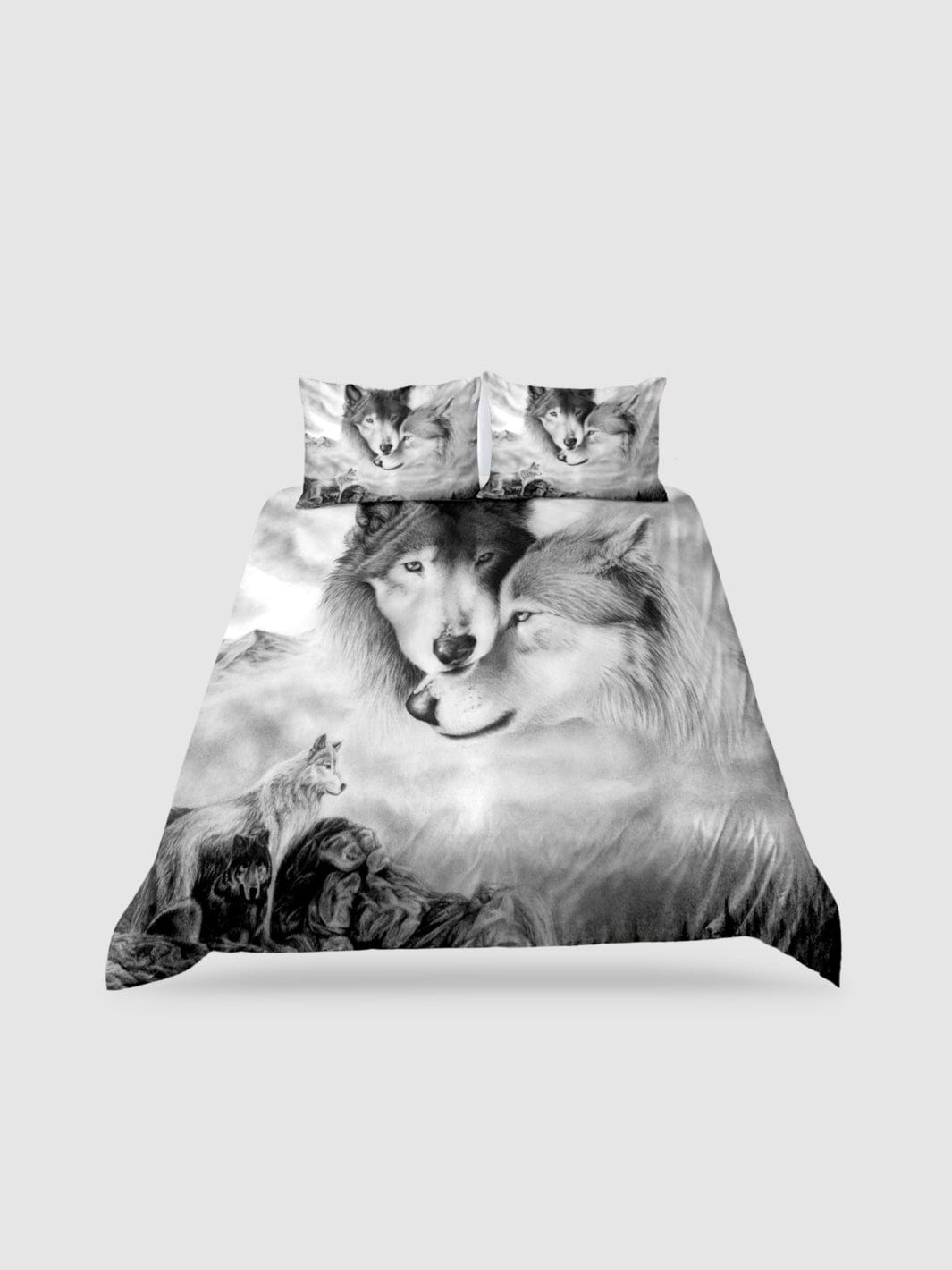 parure de lit avec des loups - 135x200cm