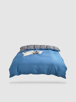 housse de couette tibétaine 160x210 - Bleu/gris