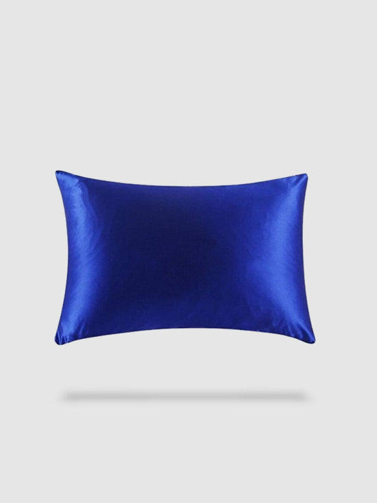 Housse de Coussin 45x45cm Royal en Soie Bleu