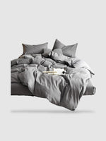 housse de couette unie 220x240 - Gris