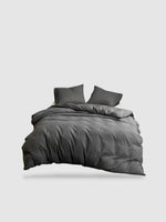 housse de couette unie 220x240 - Gris foncé