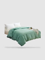 housse de couette 1 personne coton Vert