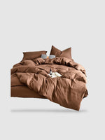 housse de couette unie 150x220 - Marron