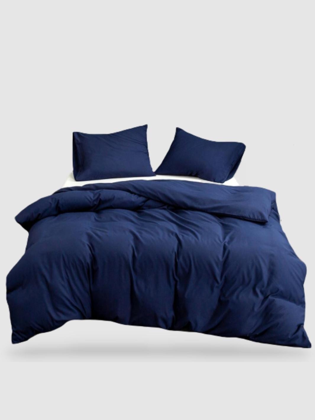 housse de couette en microfibre 150x220 - Bleu