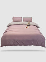 housse de couette couleur unie 140x200 - Rose pastel/gris