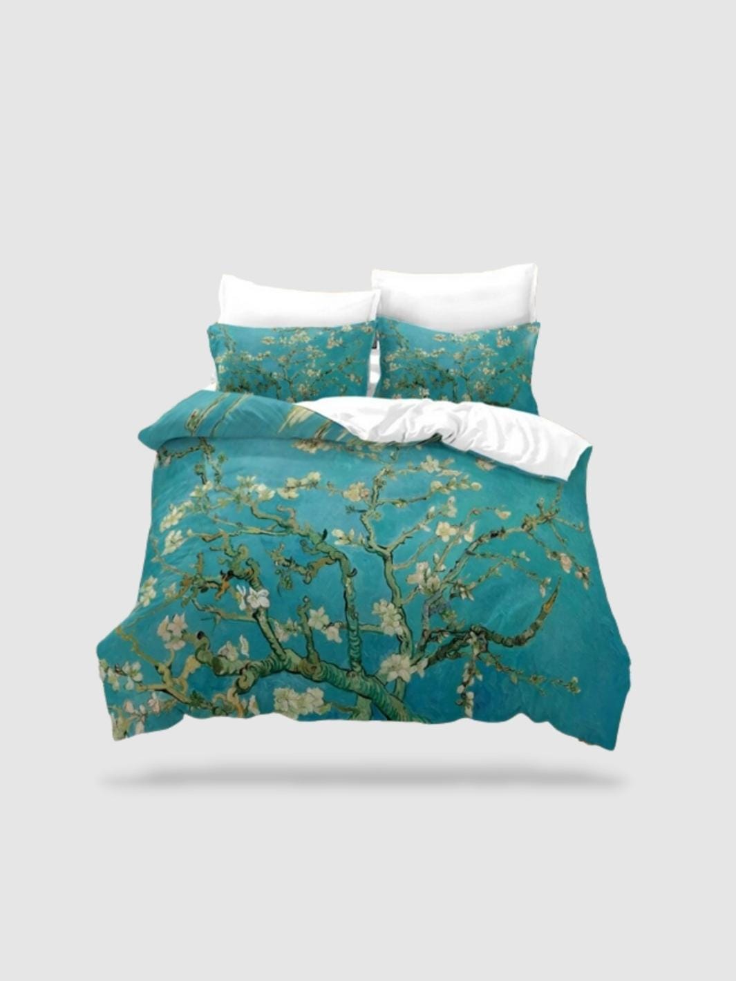 Housse De Couette 200x200 Cm – Imprimé 3D Grue Et Vagues Japonais – Microfibre Douce – Avec 2 Taies D’oreiller 65x65 Cm