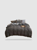housse de couette brodée 180x220 - Gris foncé