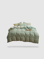 housse de couette brodée 200x230 - Vert pastel