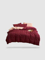 housse de couette brodée 150x200 - Bordeau