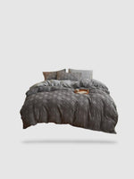 housse de couette brodée 150x200 - Gris