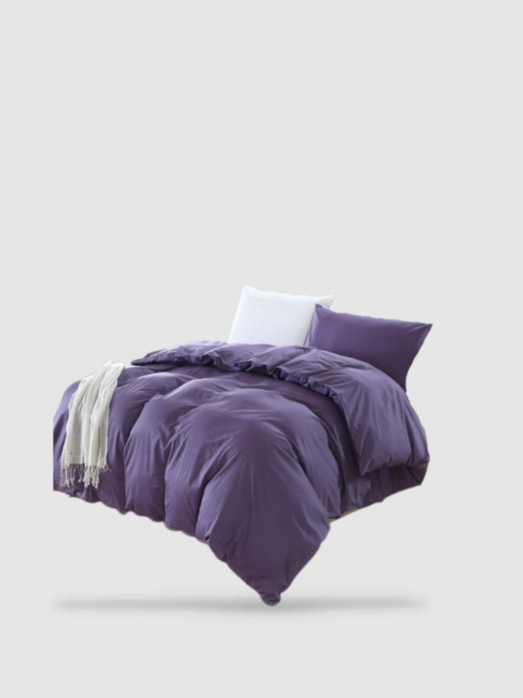 Housse De Couette VENIES 150x200 Cm - Coton Doux, Fermeture éclair Invisible | Pour Lit 1 Personne