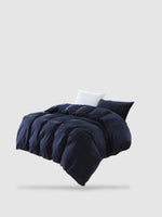 housse de couette coton lavé 180x220 - Bleu foncé