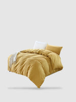 housse de couette coton lavé 180x220 - Camel
