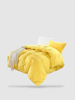 housse de couette coton lavé 180x220 - Jaune
