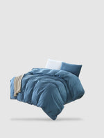 housse de couette coton lavé 160x210 - Bleu pastel