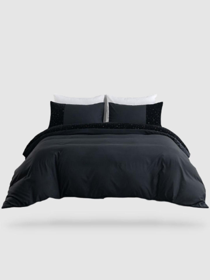 housse de couette en patchwork Noir