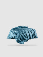 housse de couette satin de coton 150x200 - Bleu métal