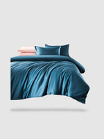 housse de couette haut de gamme 160x210 - Bleu