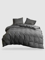 housse de couette en microfibre 220x240 - Gris foncé