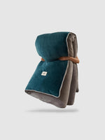 housse de couette polaire 220x240 - Bleu/gris